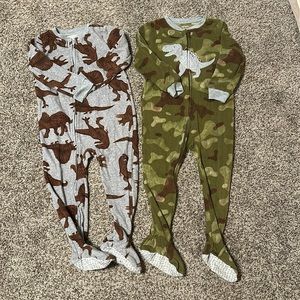 Carters 3T Warm Fleece Footed Dinosaur Pajamas